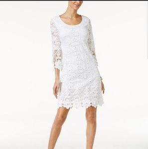 Alfani Crochet White Lace Plus Dress